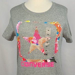 Converse Graphic SS Tee Gray Sz Medium NWT